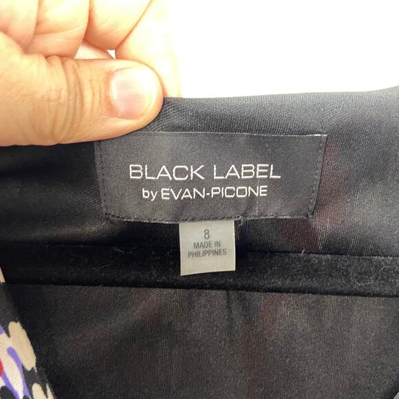 2/$30 Black Label 8 Womens Colorful Print Jersey Knit Sheath Midi Dress - Picture 4 of 6